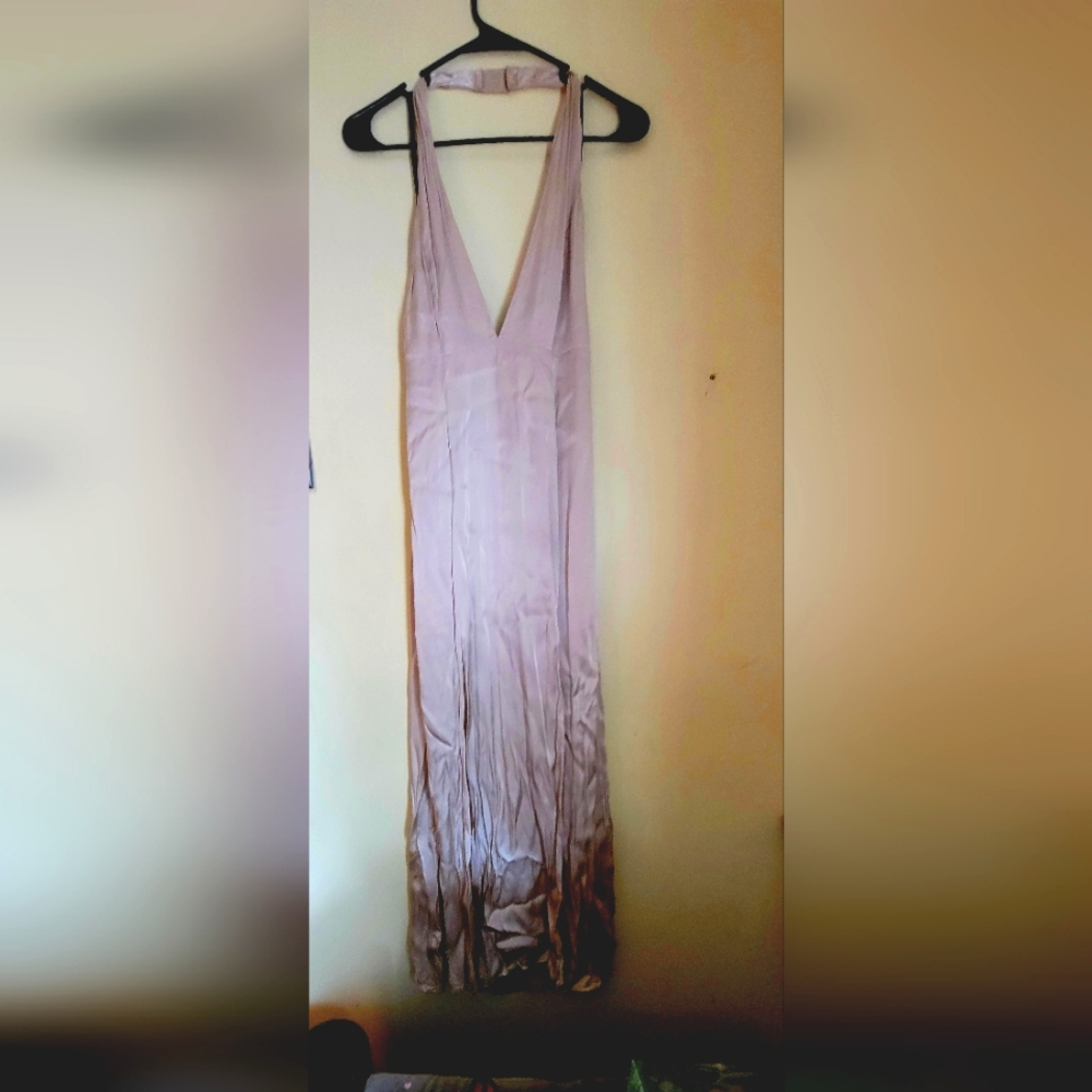 Never worn champagne colored satin beach dress